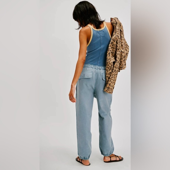 NWT Free People River Stone Pants In Autumn Sky - Picture 3 of 6